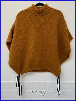 SITA MURT Burnt Orange Merino Wool SAGA Knit Sweater Jumper Ribbon Trim M