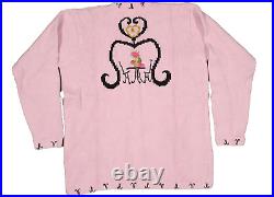 STORYBOOK KNITS Women's Ramie/Cotton PARIS FRANCE Cardigan Sweater MEDIUM NEW