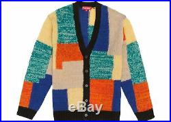 SUPREME PATCHWORK MOHAIR CARDIGAN Sweater SS19 MULTICOLOR MEDIUM Authentic FS