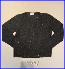 Saint Laurent Paris Ladies Knitted Sequin Top Pullover Sweater Black Medium M