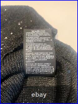 Saint Laurent Paris Womens Sequin Top Knitted Pullover Sweater Black Medium M