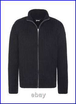 Schott NYC Full Zip Sweater With Pockets Black