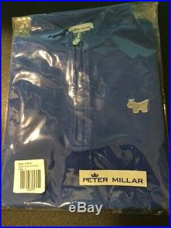 Scotty Cameron 2020 Peter Millar Bulldog MEDIUM Qtr Zip Sweater Blue Lapis NIB