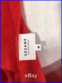 Sezane Cassie Jumper Two Way Red Sweater Lace Up Size Medium Alpaca Blend