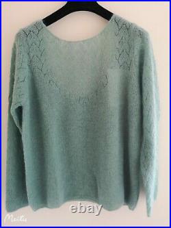 Sezane Constance Jumper Sweater size M, UK 8 and 10, Turquoise/sea green
