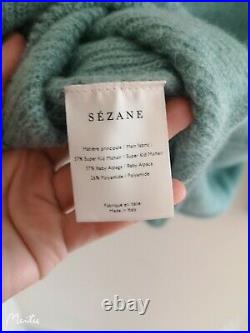 Sezane Constance Jumper Sweater size M, UK 8 and 10, Turquoise/sea green