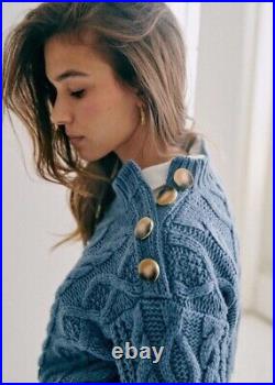 Sezane James Jumper Merino Wool Sweater Button Shoulder Size Medium