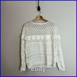 Sezane Knitted Jumper Sweater Size Medium In Cream Ecru