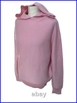 Sheep Inc Zealand Sz 2/ Medium Ultra Fine Merino wool hooded Jumper sweater pink
