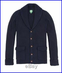 Sid Mashburn Shawl Collar Cardigan Sweater Navy Blue Size Medium NWT new