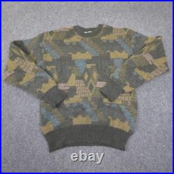 Simple Life Jumper Mens MEDIUM Green Wool Long Sleeve Sweater Winter Warm Size M