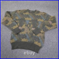 Simple Life Jumper Mens MEDIUM Green Wool Long Sleeve Sweater Winter Warm Size M