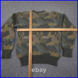 Simple Life Jumper Mens MEDIUM Green Wool Long Sleeve Sweater Winter Warm Size M