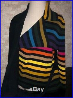 Sonia Rykiel Multicolor Stripe Women Wrap Sweater Cardigan SIZE M