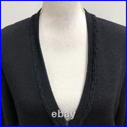 St John Basics Cardigan Sweater Jumper Womens Medium Black Mid Length