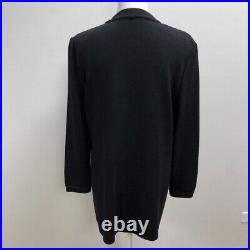 St John Basics Cardigan Sweater Jumper Womens Medium Black Mid Length