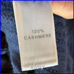 St. John Caviar 100% Cashmere Cape Collar Cardigan Sweater M Blue Button EUC St. John Caviar 100% Cashmere Cape Collar Cardigan Sweater M Blue Button EUC