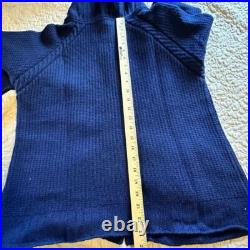 St. John Caviar 100% Cashmere Cape Collar Cardigan Sweater M Blue Button EUC St. John Caviar 100% Cashmere Cape Collar Cardigan Sweater M Blue Button EUC