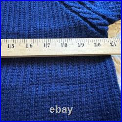 St. John Caviar 100% Cashmere Cape Collar Cardigan Sweater M Blue Button EUC