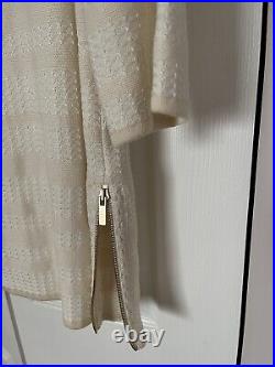 St. John Knits Long Sweater Tunic Creamy Size M