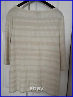 St. John Knits Long Sweater Tunic Creamy Size M