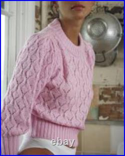 Steele Jumper Size Medium Jolene Pink Knit Sweater Long Sleeve