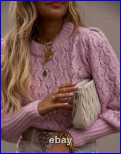 Steele Jumper Size Medium Jolene Pink Knit Sweater Long Sleeve