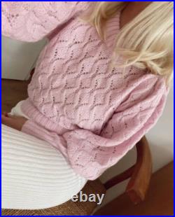Steele Jumper Size Medium Jolene Pink Knit Sweater Long Sleeve