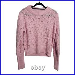 Steele Jumper Size Medium Jolene Pink Knit Sweater Long Sleeve