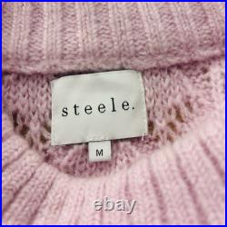 Steele Jumper Size Medium Jolene Pink Knit Sweater Long Sleeve