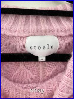 Steele Pink Violet Pointelle Jolene Knit Jumper AU M