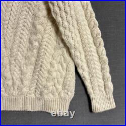 Stella McCartney Sweater M Cream Alpaca Wool Italy Cable Oversized Fisherman