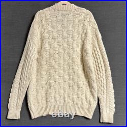 Stella McCartney Sweater M Cream Alpaca Wool Italy Cable Oversized Fisherman