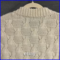 Stella McCartney Sweater M Cream Alpaca Wool Italy Cable Oversized Fisherman