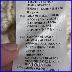 Stella McCartney Sweater M Cream Alpaca Wool Italy Cable Oversized Fisherman