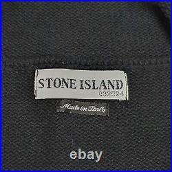 Stone Island 1/4 Zip Sweater Jumper Black Knit Striped Size Medium S/S 2003