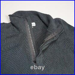 Stone Island 1/4 Zip Sweater Jumper Black Knit Striped Size Medium S/S 2003