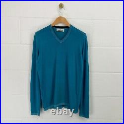 Stone Island Mens Blue Knit Pullover Sweatshirt Sweater Jumper Size M Medium