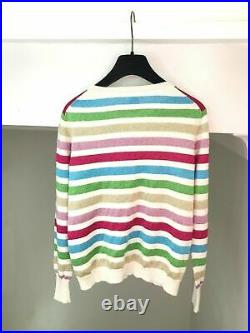 Stunning Chinti and Parker Multicolour Sparkle Striped Cashmere Metallic Jumper
