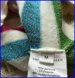 Stunning Chinti and Parker Multicolour Sparkle Striped Cashmere Metallic Jumper