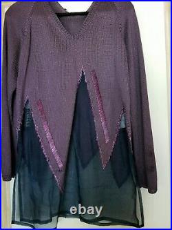Stunning Orchid Knit Sweater/shawl Set By Gianfranco Ferre