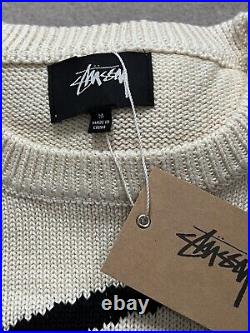Stussy S Knit Sweater Cream Size M BRAND NEW