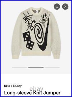 Stussy x Nike Icon Knit Sweater Natural Size M CONFIRMED ORDER