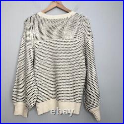 Summersalt The Luxe Cashmere Wool Blend Mix Stitch Sweater Medium Ivory Gray NWT