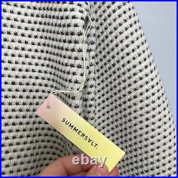 Summersalt The Luxe Cashmere Wool Blend Mix Stitch Sweater Medium Ivory Gray NWT