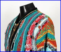 Super Colorful COOGI FULL ZIP Lined Sweater Jacket RARE M Medium