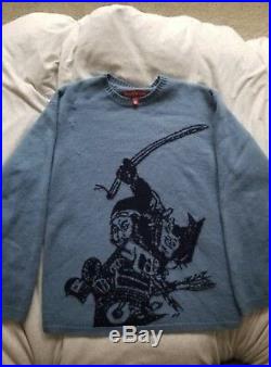 Supreme 2003 Samurai Sweater Large Blue Rare Vintage Grail XL M