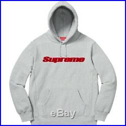 Supreme Chenille Hoodie Sweatshirt Grey Medium Mens Jumper Sweater Logo Hype Box