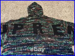 Supreme Faux Shearling Lined Zip Up Hooded Sweater Green Melange Medium