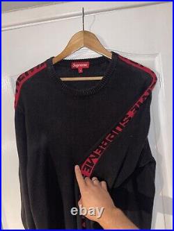 Supreme Jumper Size Medium (M) Black / Red Crewneck Sweater Knit